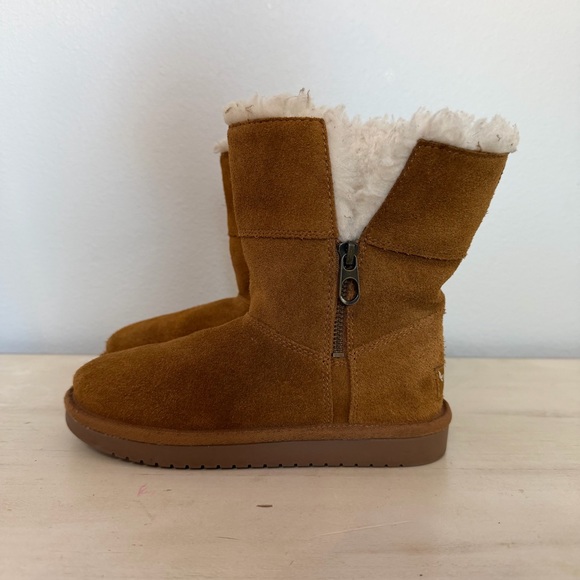 UGG Other - Koolaburra By Ugg Brown Suede Aribel Short Zipper Boots